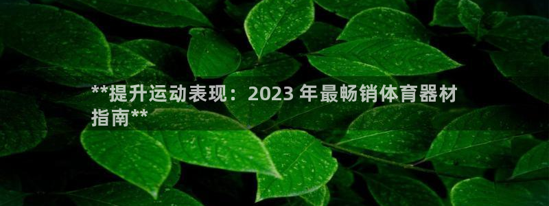 耀世平台app下载：**提升运动表现：2023 年最