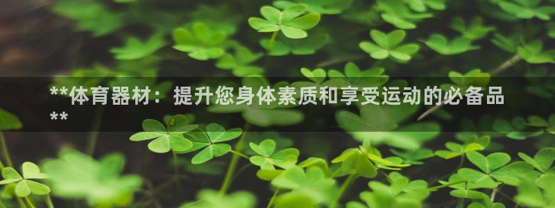 耀世集团公益：**体育器材：提升您身体素质和享受运动