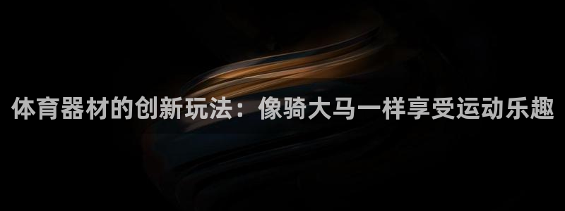 耀世平台代理多少钱一个：体育器材的创新玩法：像骑大马