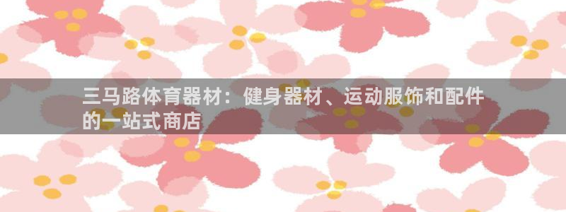 耀世娱乐挂机教程视频：三马路体育器材：健身器材、运动服饰和配